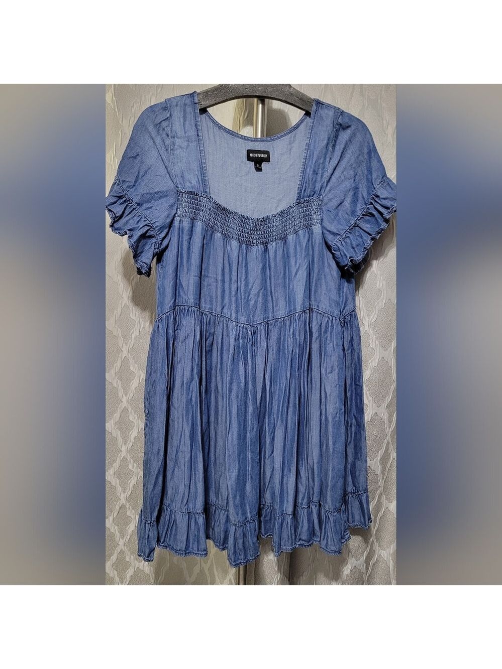Poison Mushroom - Vintage Shades of Blue Denim Dress